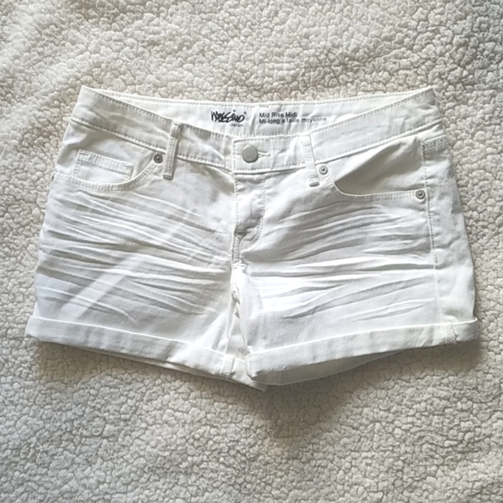 Mossimo Mid Rise White Shorts